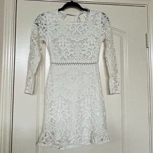 White Lace Backless Dress